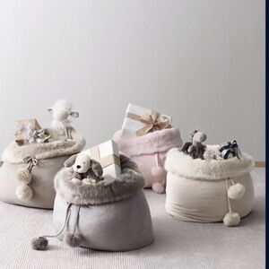 Restoration Hardware Luxe Faux Fur Santa Sack